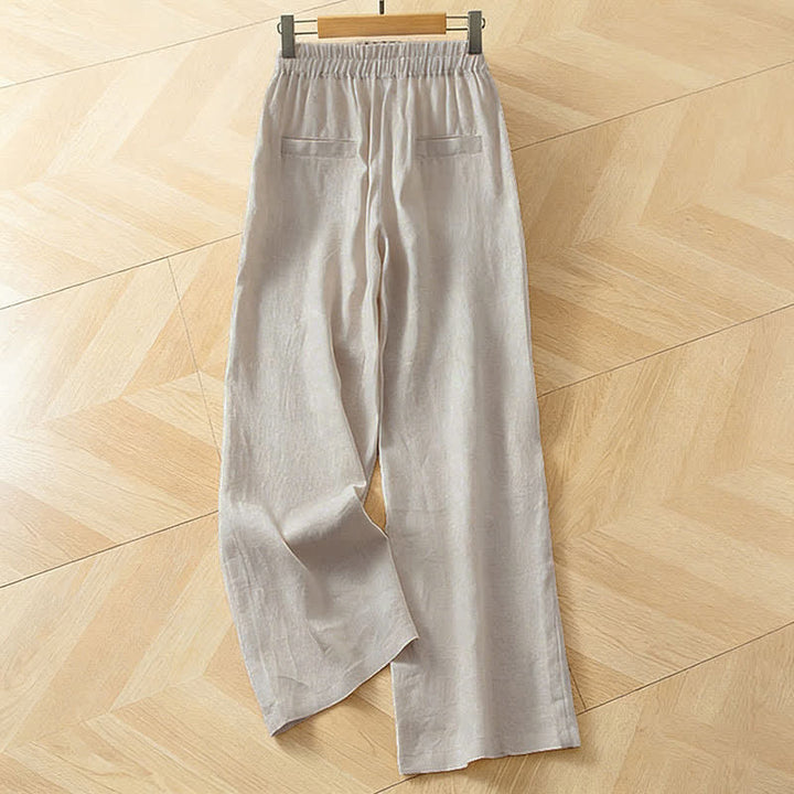 Buddha Stones Pantalon long à jambes larges et taille haute élastique pour femme, avec poches latérales, idéal pour le printemps - image 15