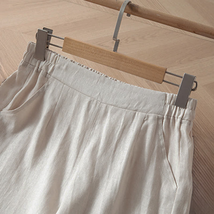 Buddha Stones Pantalon long à jambes larges et taille haute élastique pour femme, avec poches latérales, idéal pour le printemps - image 16