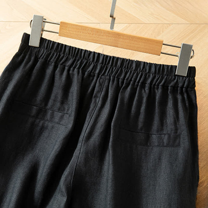 Buddha Stones Pantalon long à jambes larges et taille haute élastique pour femme, avec poches latérales, idéal pour le printemps - image 31