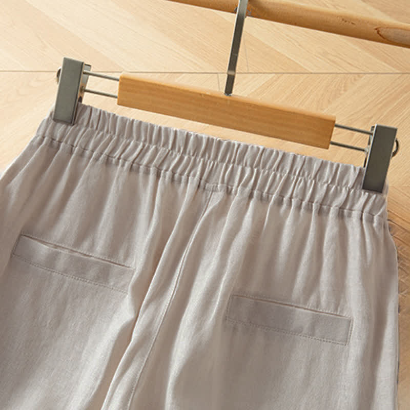 Buddha Stones Pantalon long à jambes larges et taille haute élastique pour femme, avec poches latérales, idéal pour le printemps - image 17