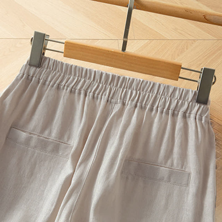 Buddha Stones Pantalon long à jambes larges et taille haute élastique pour femme, avec poches latérales, idéal pour le printemps - image 17