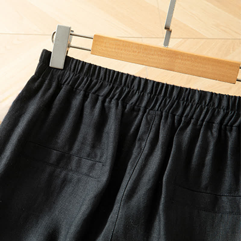 Buddha Stones Pantalon long à jambes larges et taille haute élastique pour femme, avec poches latérales, idéal pour le printemps - image 32