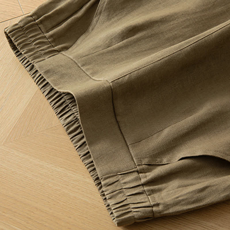 Buddha Stones Pantalon long à jambes larges et taille haute élastique pour femme, avec poches latérales, idéal pour le printemps - image 7