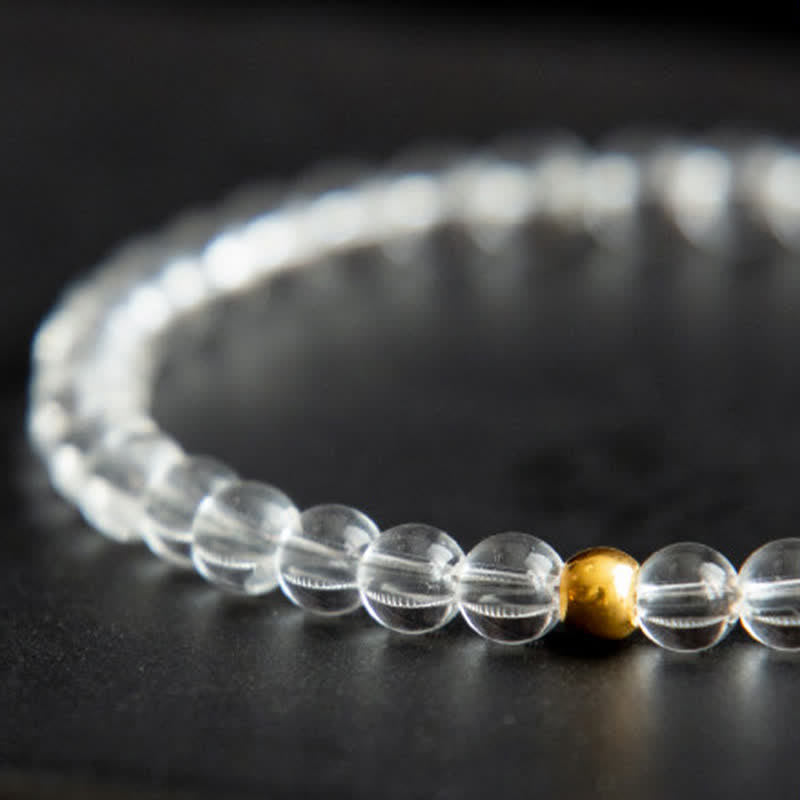 Buddha Stones Bracelet de méditation en quartz clair naturel de 4 mm - image 10