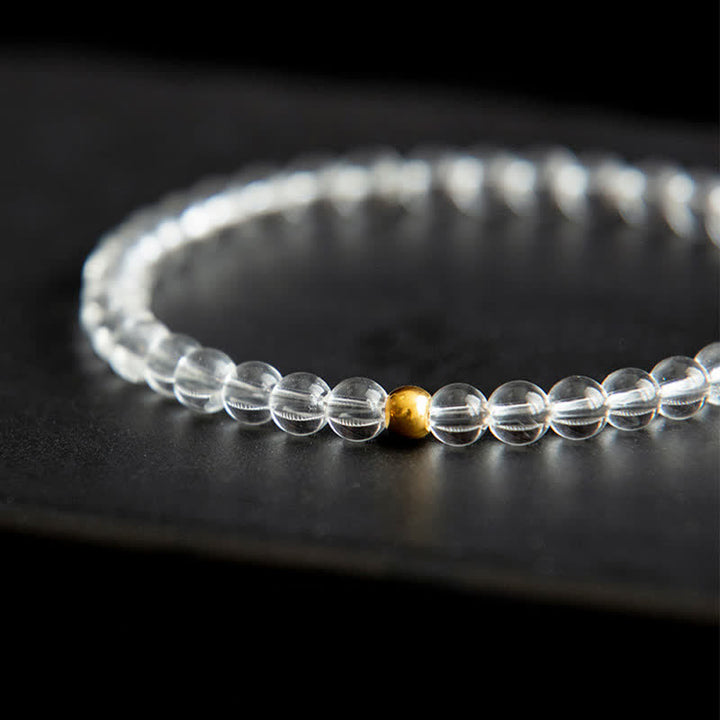 Buddha Stones Bracelet de méditation en quartz clair naturel de 4 mm - image 9