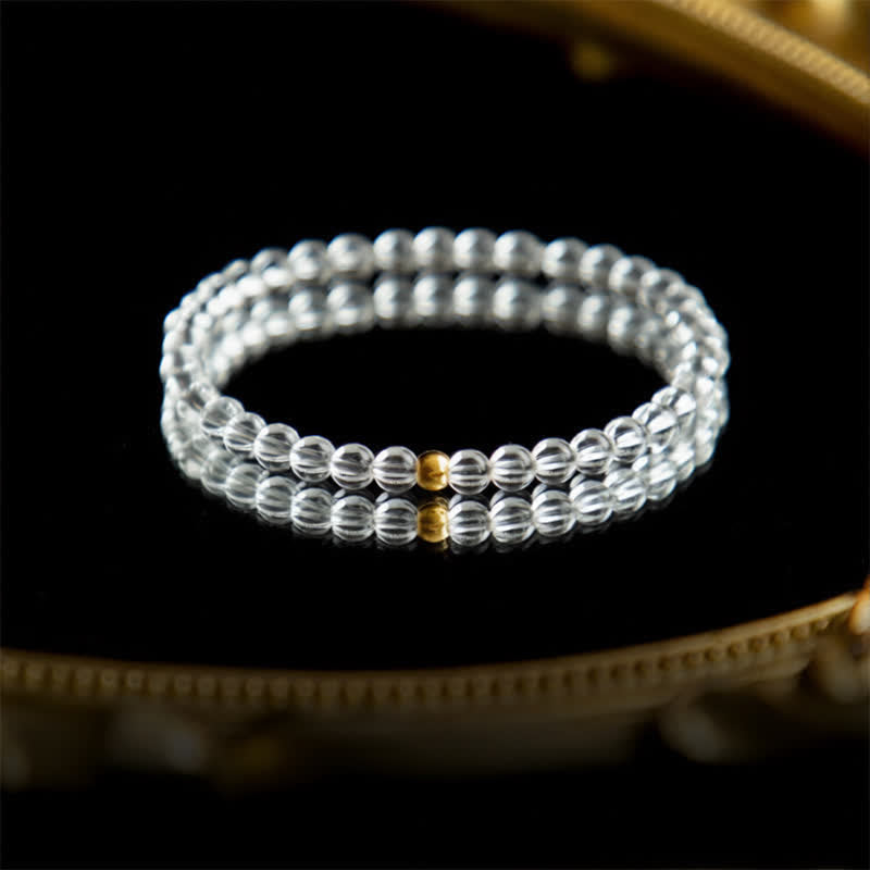 Buddha Stones Bracelet de méditation en quartz clair naturel de 4 mm - image 1