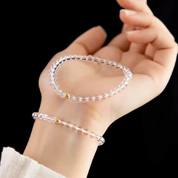 Buddha Stones Bracelet de méditation en quartz clair naturel de 4 mm - image 8