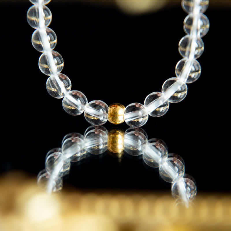 Buddha Stones Bracelet de méditation en quartz clair naturel de 4 mm - image 11
