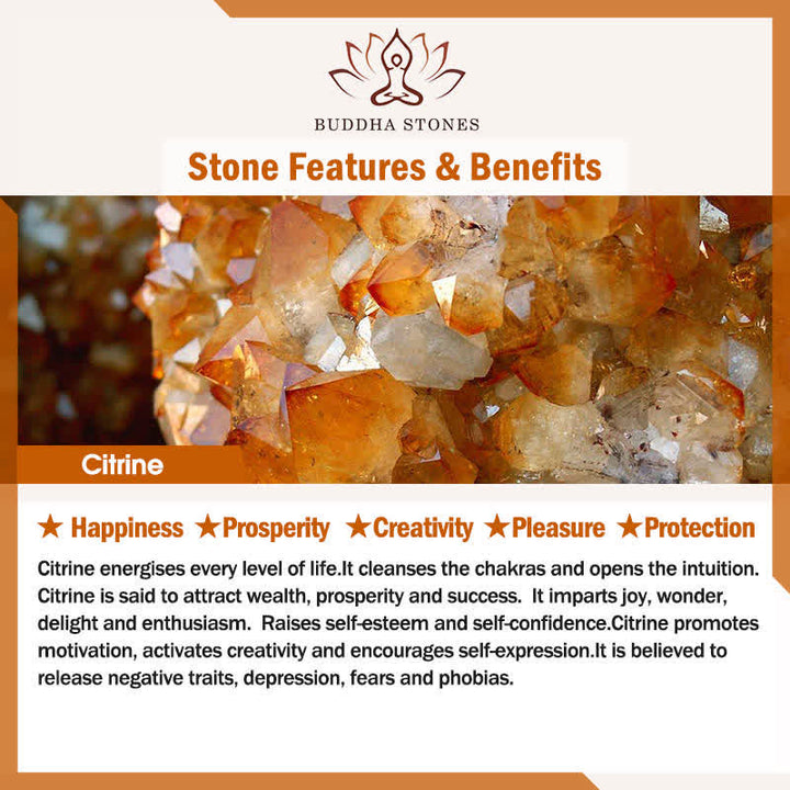 Buddha Stones Bracelet de protection en quartz clair et citrine naturelle, symbole de richesse pour le voyage - image 6