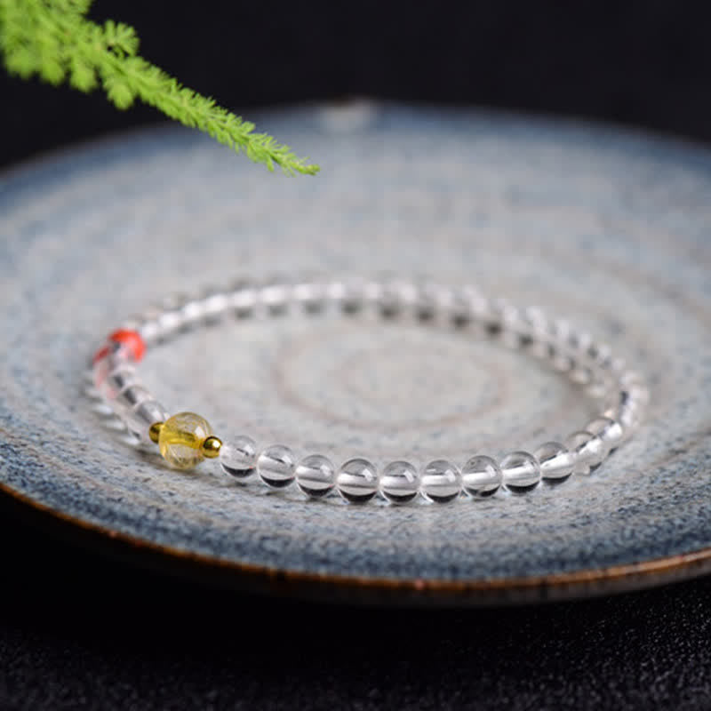 Buddha Stones Bracelet en quartz clair naturel - image 1