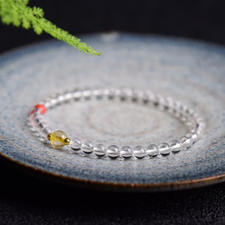 Buddha Stones Bracelet en quartz clair naturel - image 1