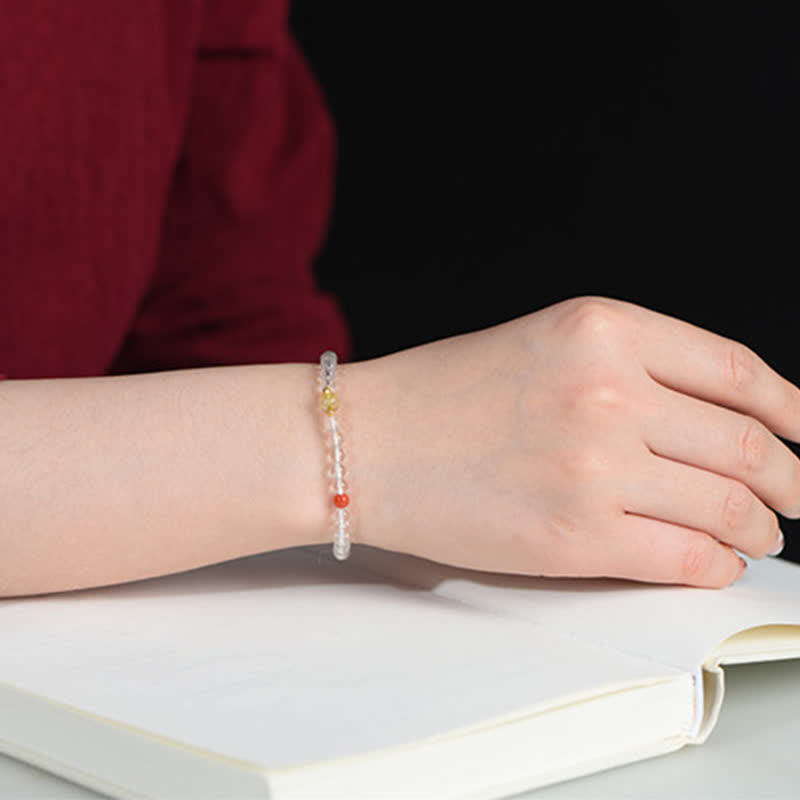 Buddha Stones Bracelet en quartz clair naturel - image 4