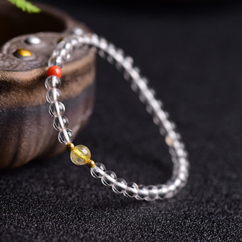 Buddha Stones Bracelet en quartz clair naturel - image 3