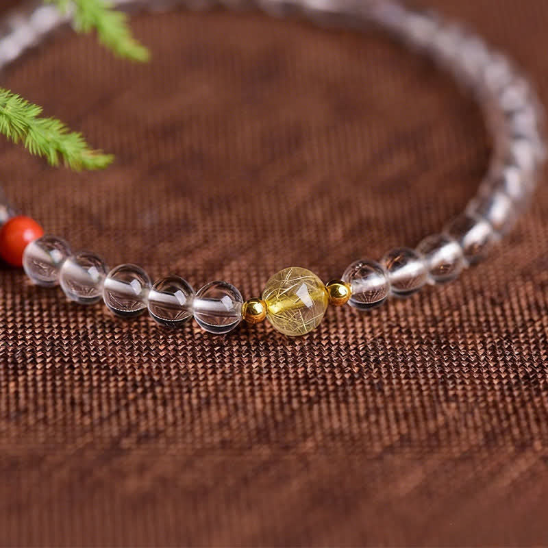 Buddha Stones Bracelet en quartz clair naturel - image 7