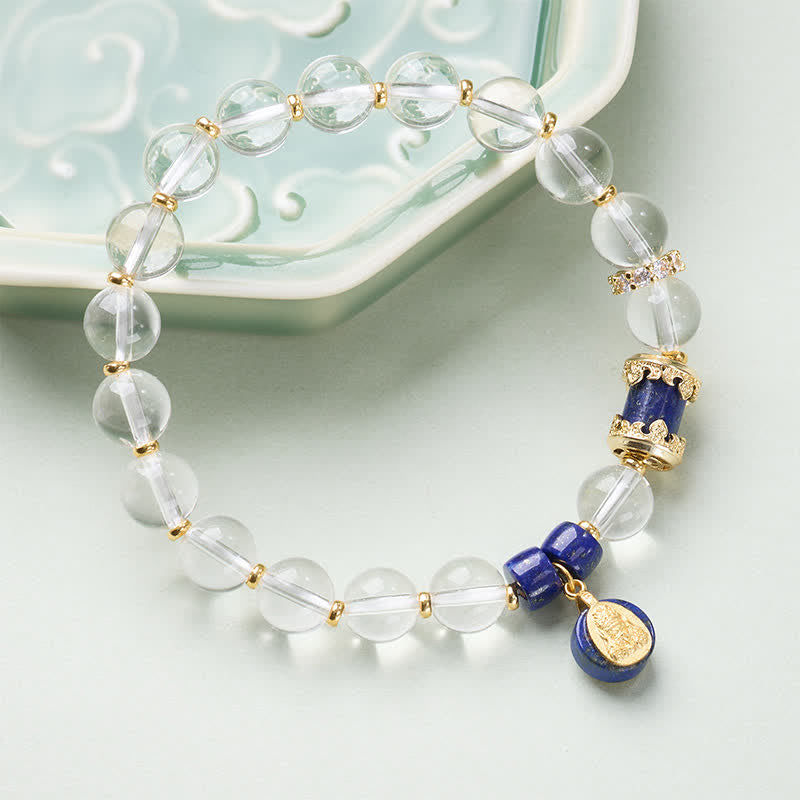 Buddha Stones Bracelet de protection en quartz clair Zakiram - image 1