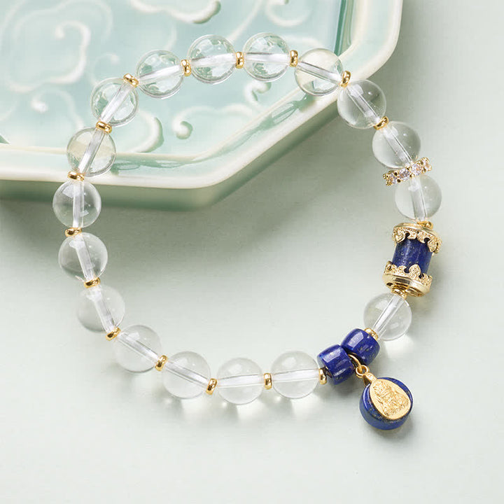 Buddha Stones Bracelet de protection en quartz clair Zakiram - image 1