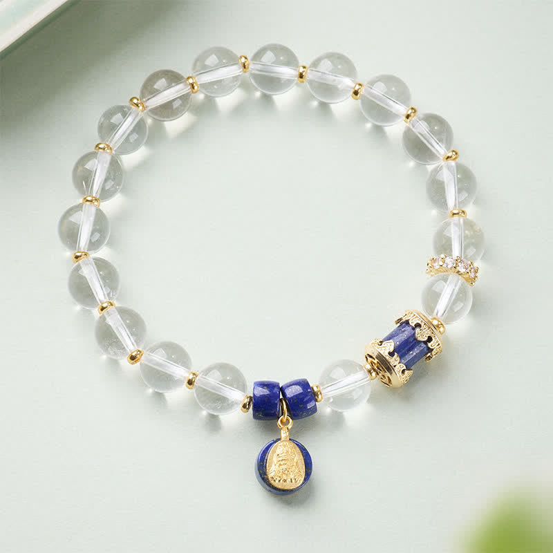 Buddha Stones Bracelet de protection en quartz clair Zakiram - Quartz clair (Tour de poignet : 15–16 cm) - image 0