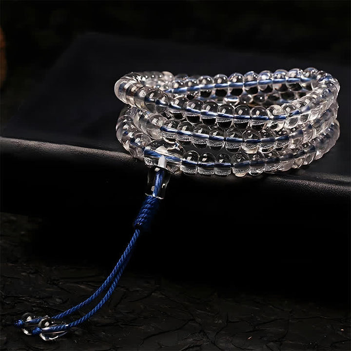 Buddha Stones Liuli 108 Perles Plates Corde Spirale Sagesse Mala - image 1
