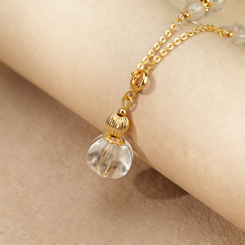 Buddha Stones Collier de guérison en quartz clair naturel et pièce de cuivre - image 4