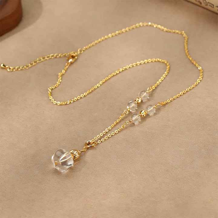 Buddha Stones Collier de guérison en quartz clair naturel et pièce de cuivre - image 7