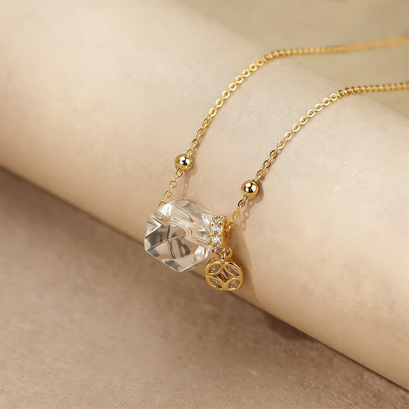 Buddha Stones Collier de guérison en quartz clair naturel et pièce de cuivre - image 1