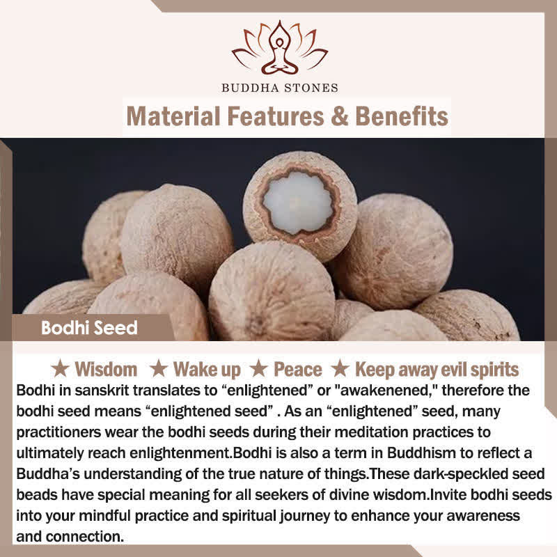 Buddha Stones Bracelet double tour de lotus purificateur à graine de Bodhi blanche - image 5