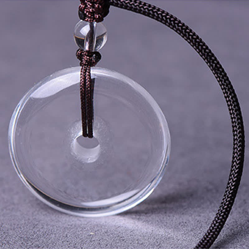 Buddha Stones Collier de protection en quartz clair naturel avec boucle de la paix - image 7