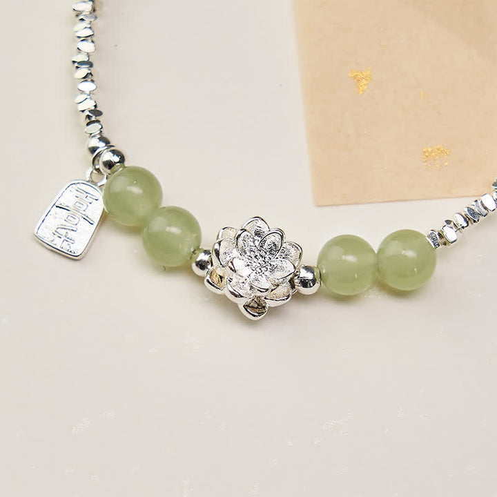 Buddha Stones Bracelet en cuivre orné de perles de jade lotus et de perles de joie et de bonheur, symbole d'abondance. - image 5