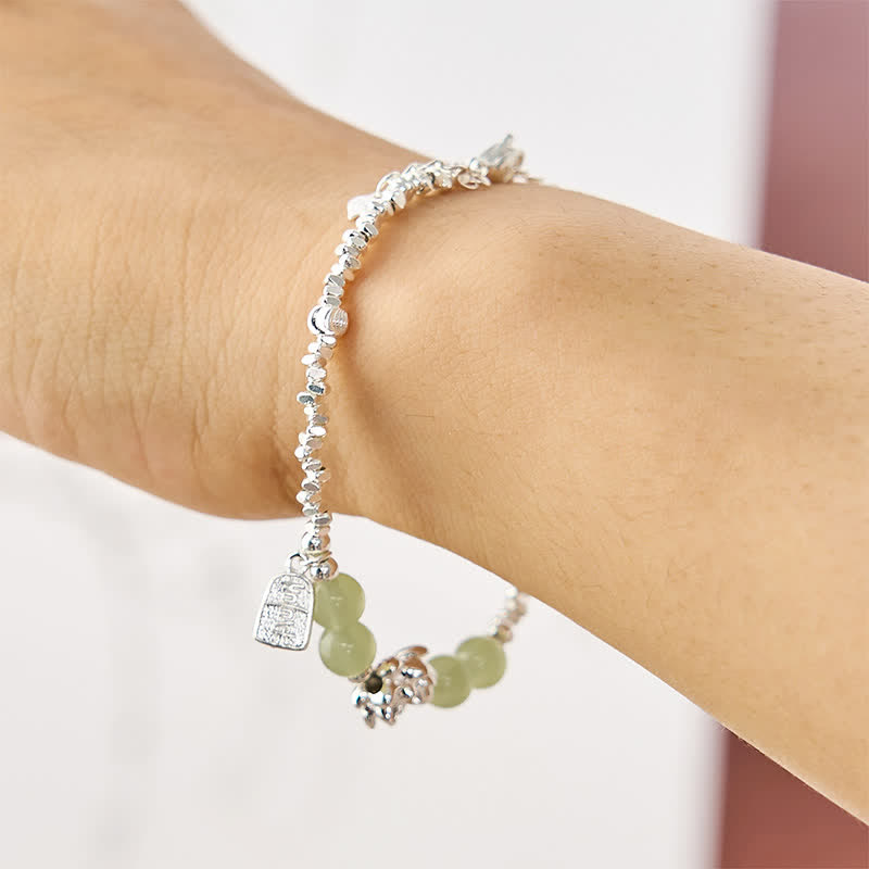 Buddha Stones Bracelet en cuivre orné de perles de jade lotus et de perles de joie et de bonheur, symbole d'abondance. - image 4