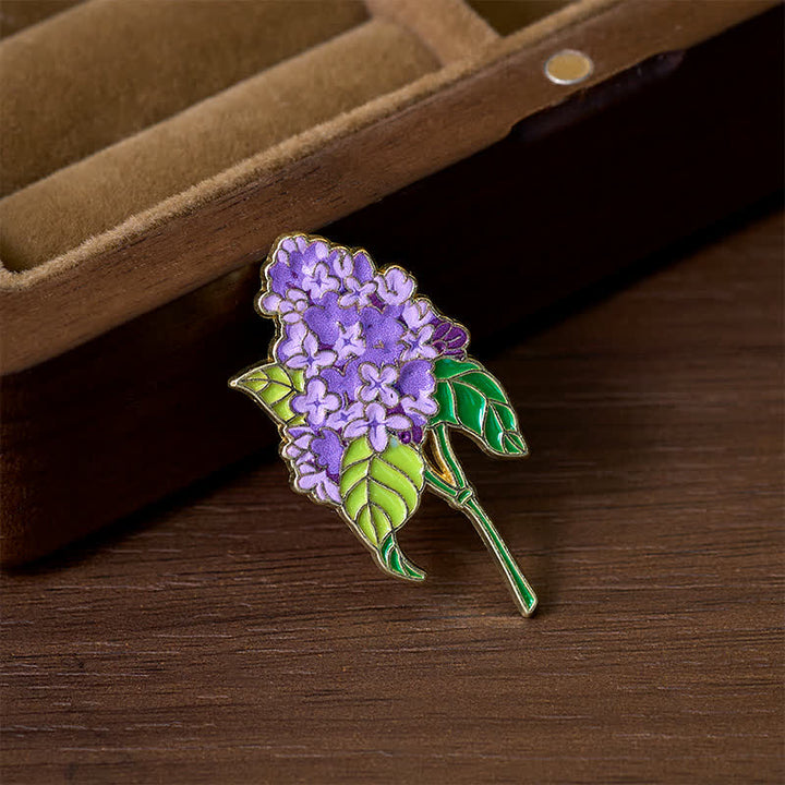 Buddha Stones Broche en cuivre représentant un petit myosotis, un coquelicot, du muguet, un hortensia et un lupin. - image 13