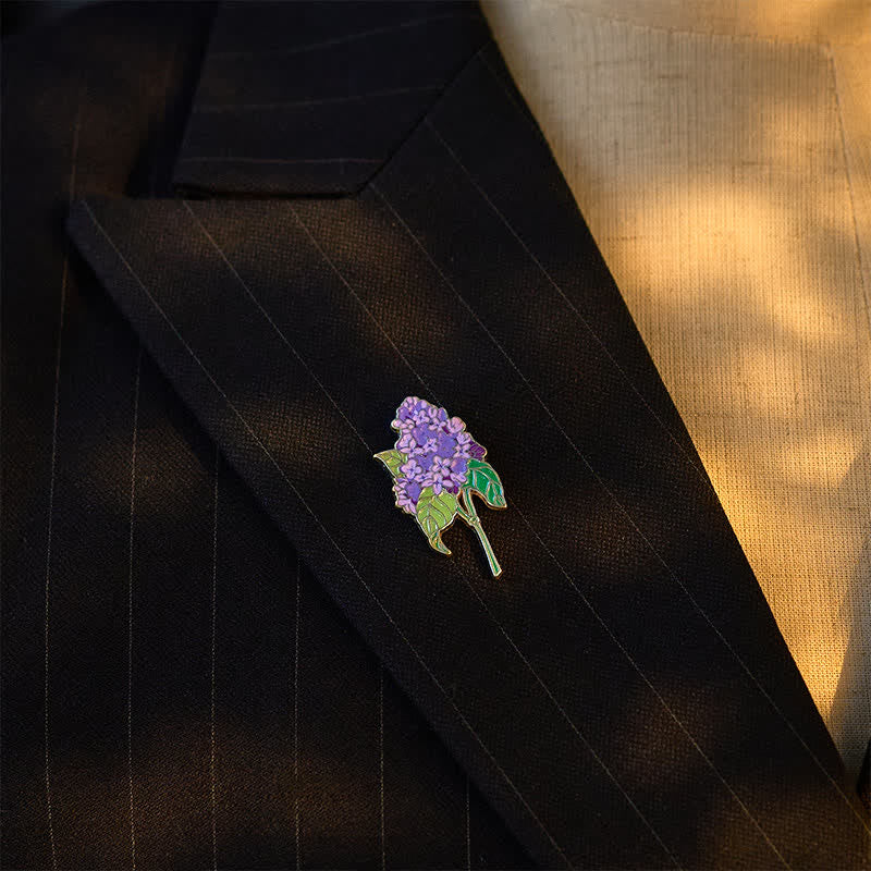 Buddha Stones Broche en cuivre représentant un petit myosotis, un coquelicot, du muguet, un hortensia et un lupin. - image 15