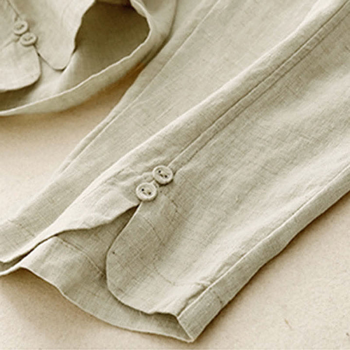Buddha Stones Pantalon d'été en lin pour femme, coupe fuselée, avec poches - image 11