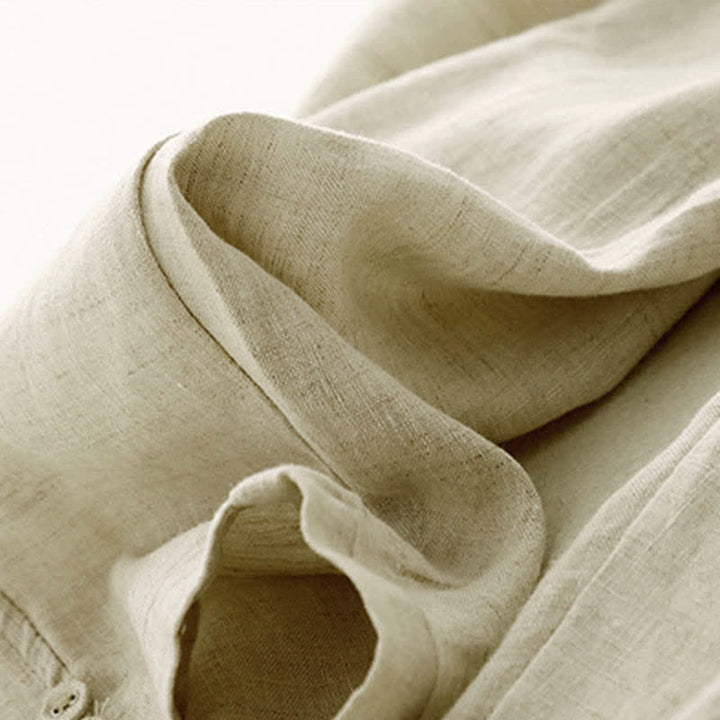 Buddha Stones Pantalon d'été en lin pour femme, coupe fuselée, avec poches - image 15