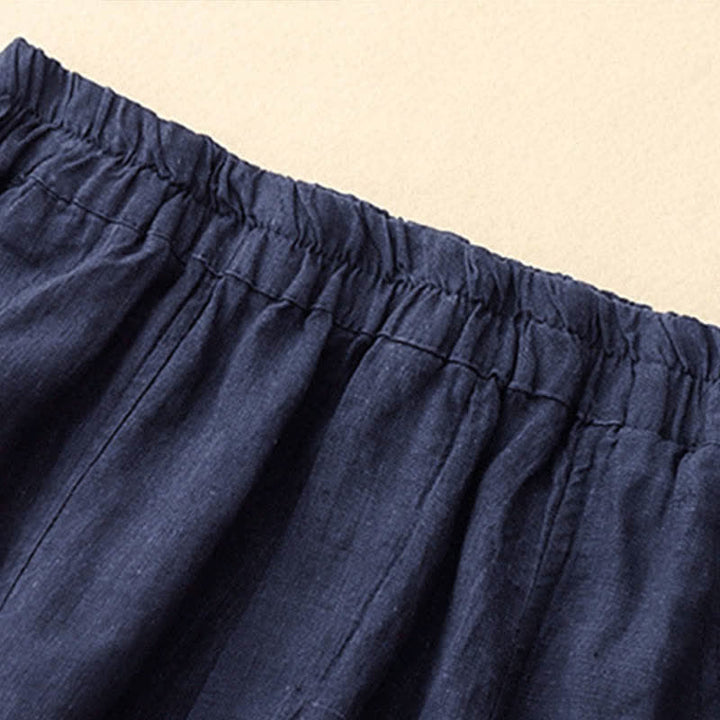 Buddha Stones Pantalon d'été en lin pour femme, coupe fuselée, avec poches - image 17