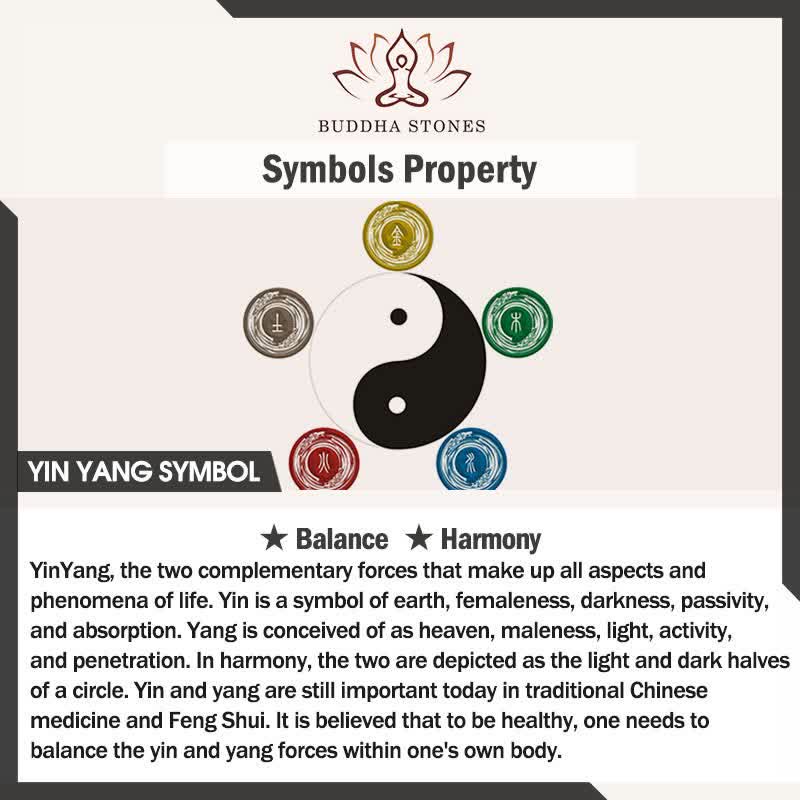 Buddha Stones Bracelet harmonieux en perles Yin Yang d'onyx noir - image 5