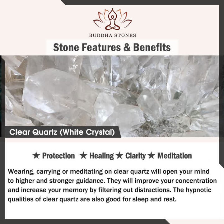 Buddha Stones Bracelet Harmonie Fleur Douce en Quartz Rose et Quartz Clair - image 7