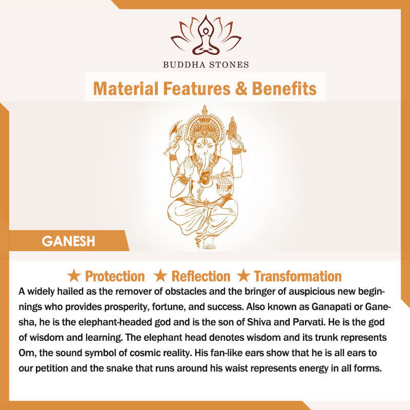 Buddha Stones Collier pendentif Ganesh Vajra en acier inoxydable, symbole de pouvoir spirituel - image 7