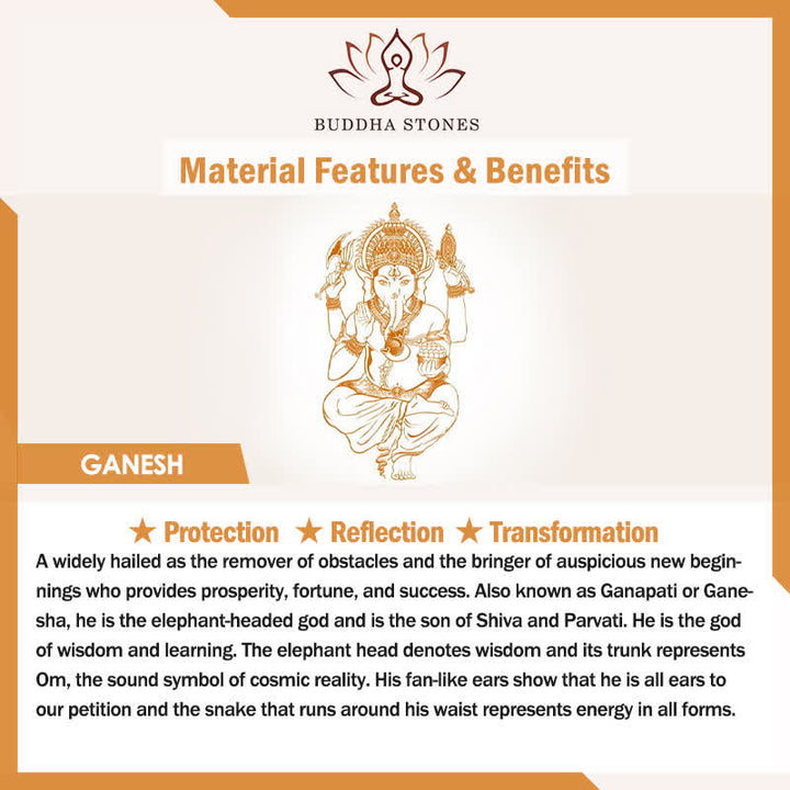 Buddha Stones Collier pendentif Ganesh Vajra en acier inoxydable, symbole de pouvoir spirituel - image 7