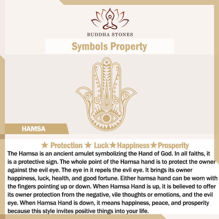 Buddha Stones Bracelet rond artisanal en pierre de lave et paume de Hamsa - image 6