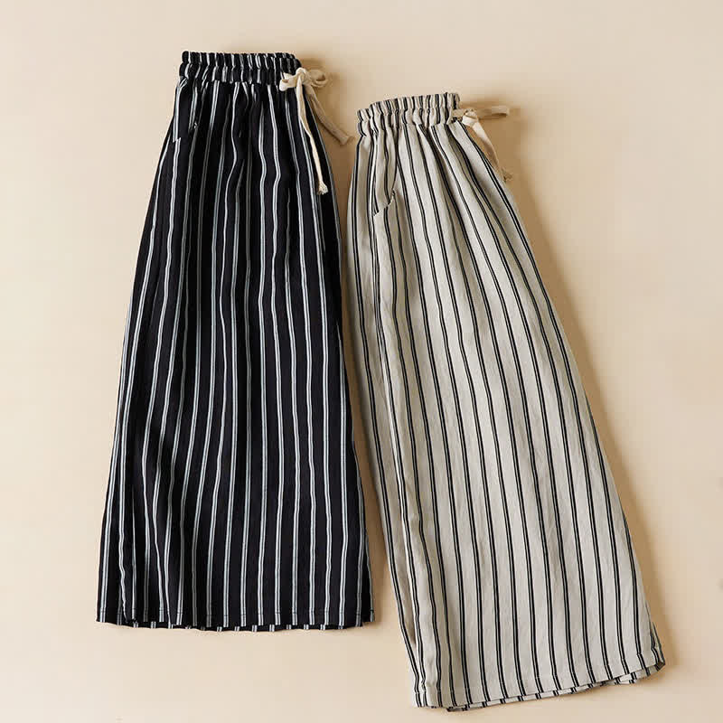 Buddha Stones Pantalon court à jambes larges et taille élastique pour femme, avec poches - image 12