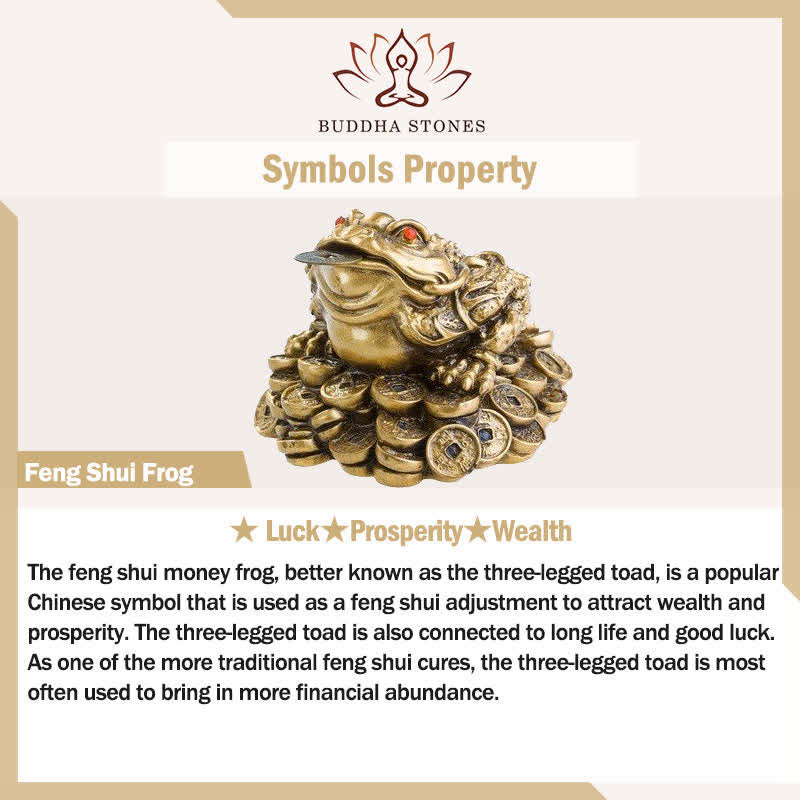 Buddha Stones Grenouille à trois pattes en laiton, symbole de richesse et de fortune - image 5