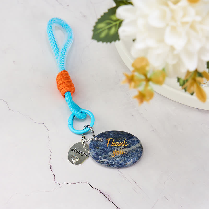 Buddha Stones Porte-clés apaisant en sodalite naturelle - Cadeau de remerciement - image 1