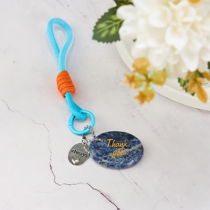 Buddha Stones Porte-clés apaisant en sodalite naturelle - Cadeau de remerciement - image 1