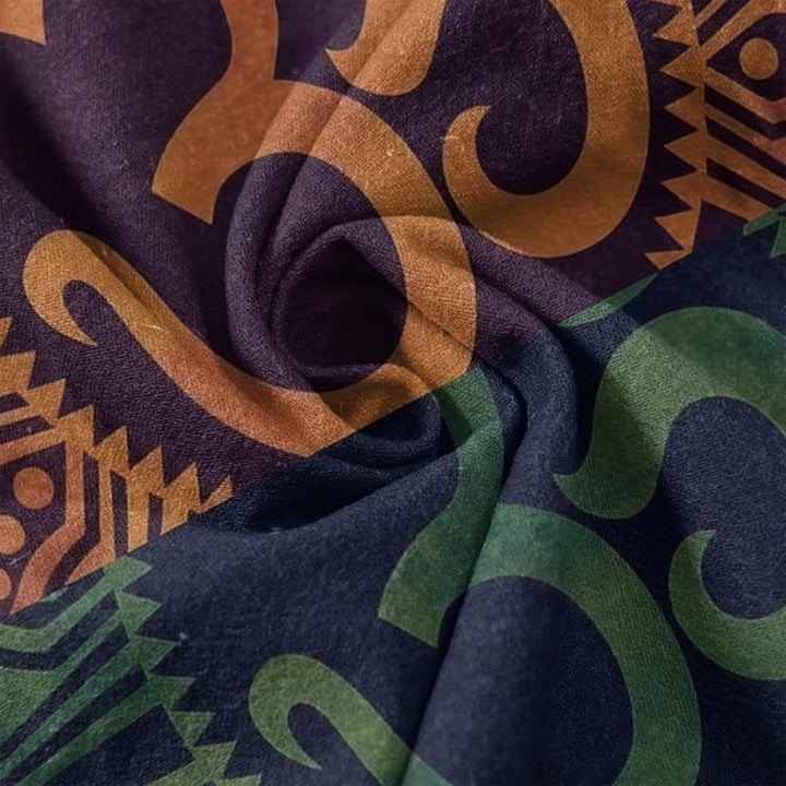 Buddha Stones Chemise à manches courtes et demi-boutonnée pour homme en coton avec emblème Om - image 3