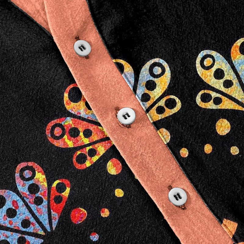 Buddha Stones Chemise à manches courtes pour homme en coton avec emblème Om Lotus Mandala Paon - image 3