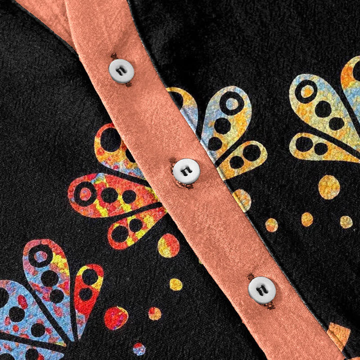 Buddha Stones Chemise à manches courtes pour homme en coton avec emblème Om Lotus Mandala Paon - image 3