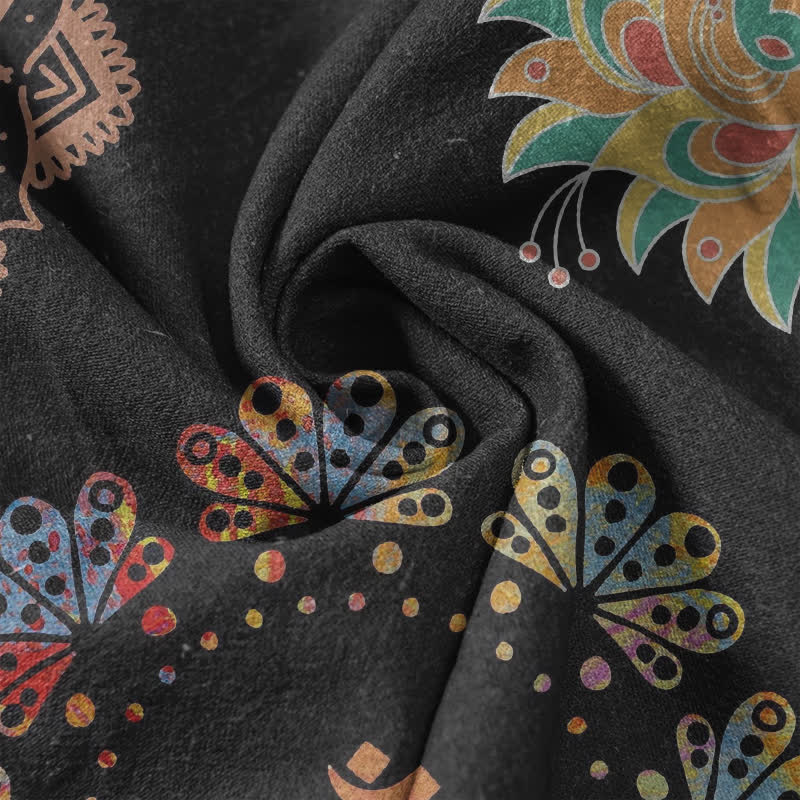 Buddha Stones Chemise à manches courtes pour homme en coton avec emblème Om Lotus Mandala Paon - image 4
