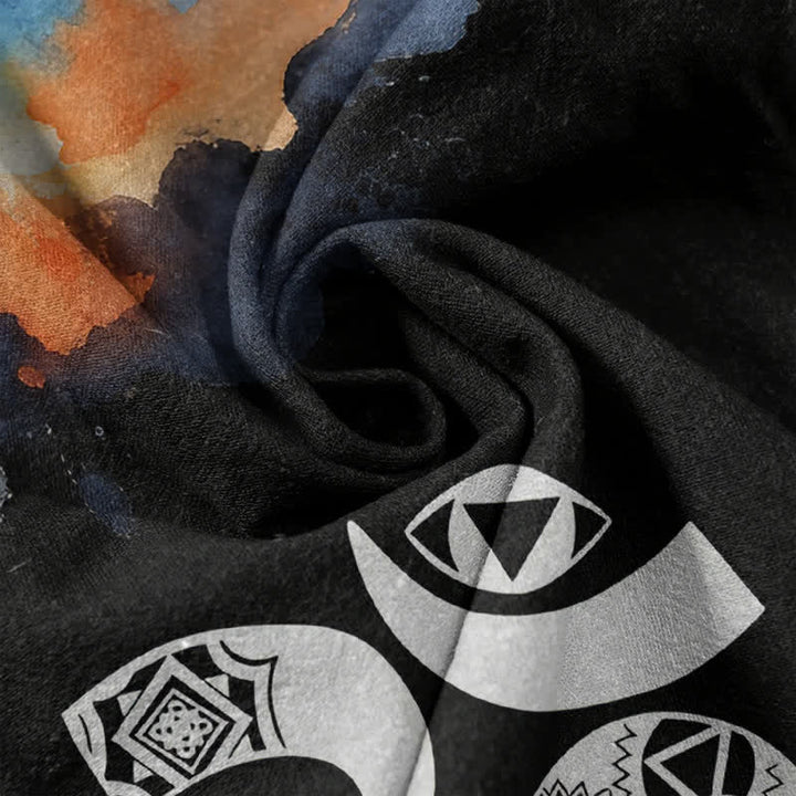 Buddha Stones Chemise à manches courtes en coton avec emblème Om Chakra pour homme - image 2