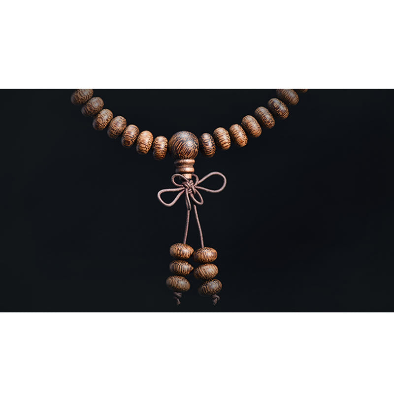 Buddha Stones Mala de 108 perles en bois texturé pour une énergie apaisante - image 10