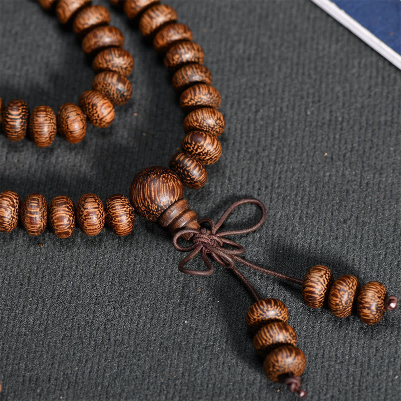 Buddha Stones Mala de 108 perles en bois texturé pour une énergie apaisante - image 7
